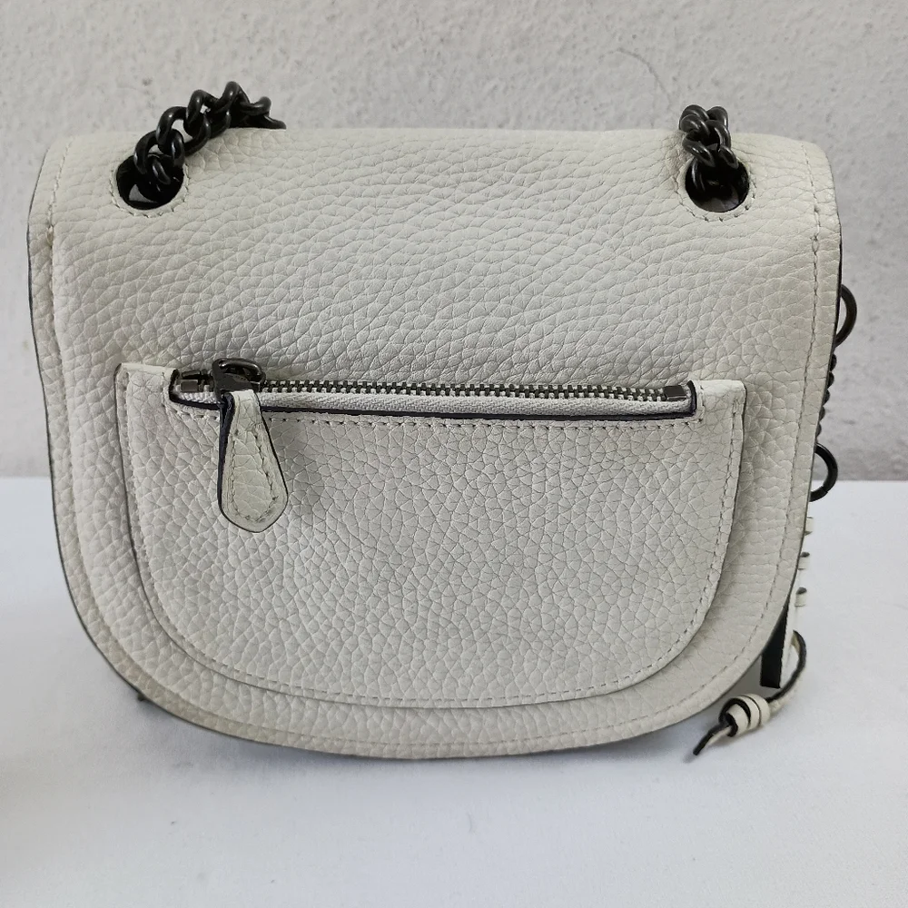 Coach Rip n Repair Shadow Crossbody 36976 Parchment Leather, Black Copper in EUC